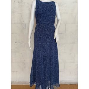 Talbots Blue Floral Silk Maxi Dress